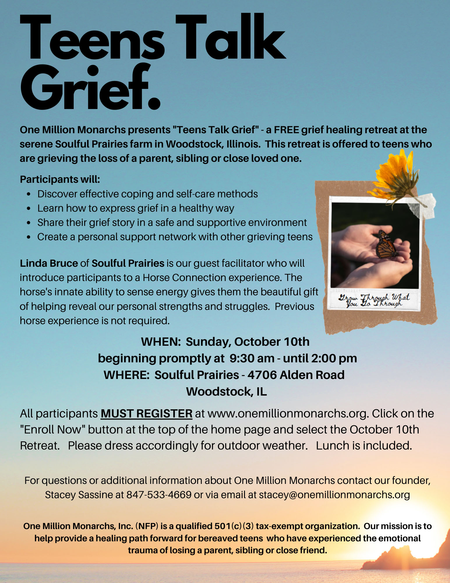 Teens Talk Grief on Sunday, October 10 – Virtual Calming Room