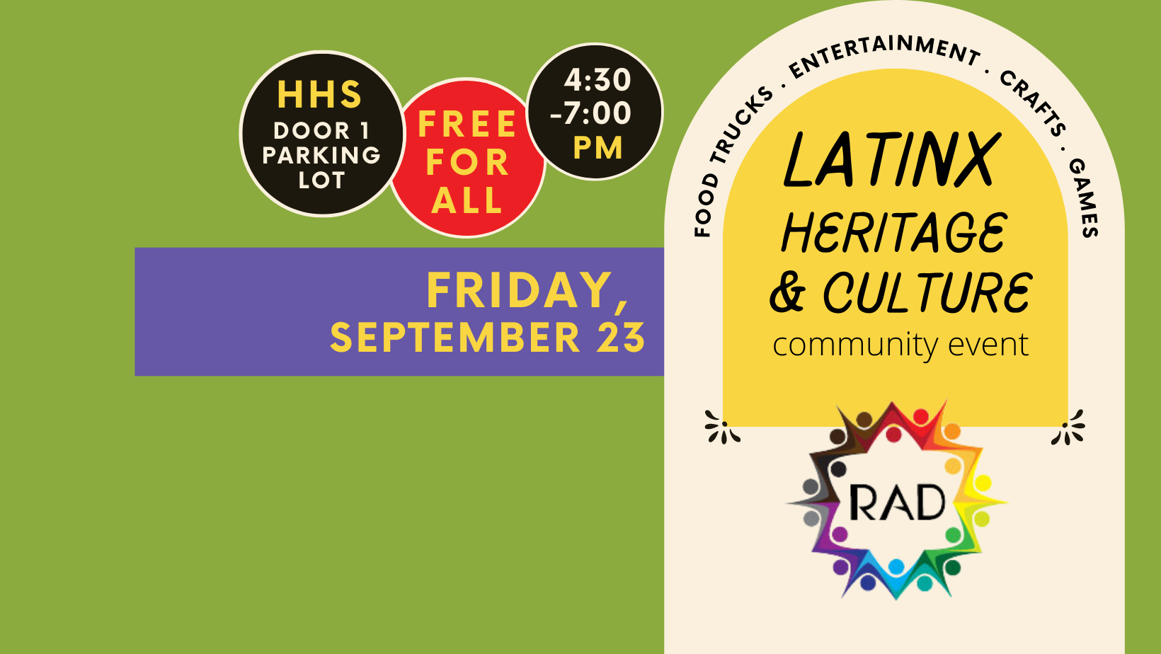 RAD LatinX Celebration event flyer